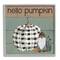 Stupell Industries Hello Pumpkin Rustic Greeting Patchwork Plaid Gnome Framed Wall Art